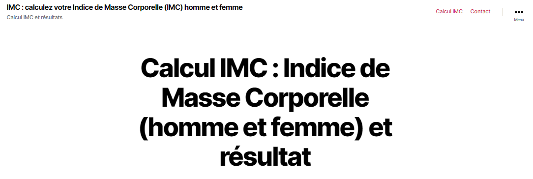 calcul de l'IMC